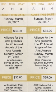 2007 Angels of the Arts Ticket
