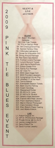 2009 Pink Tie Sheet
