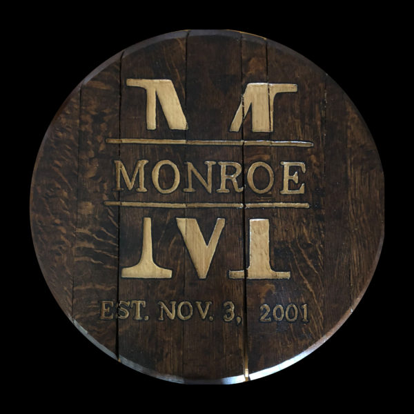 Custom Bourbon Barrel Lid (One Line Text)