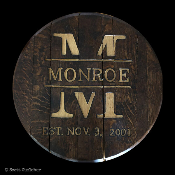 Custom Bourbon Barrel Lid (One Line Text)
