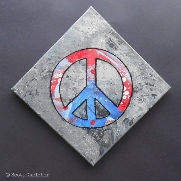 Peace (Gray, Red, White, and Blue)